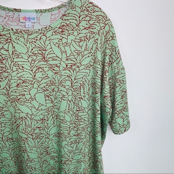 LuLaRoe Green Red Floral Print Tunic Top Small - Picture 3 of 9